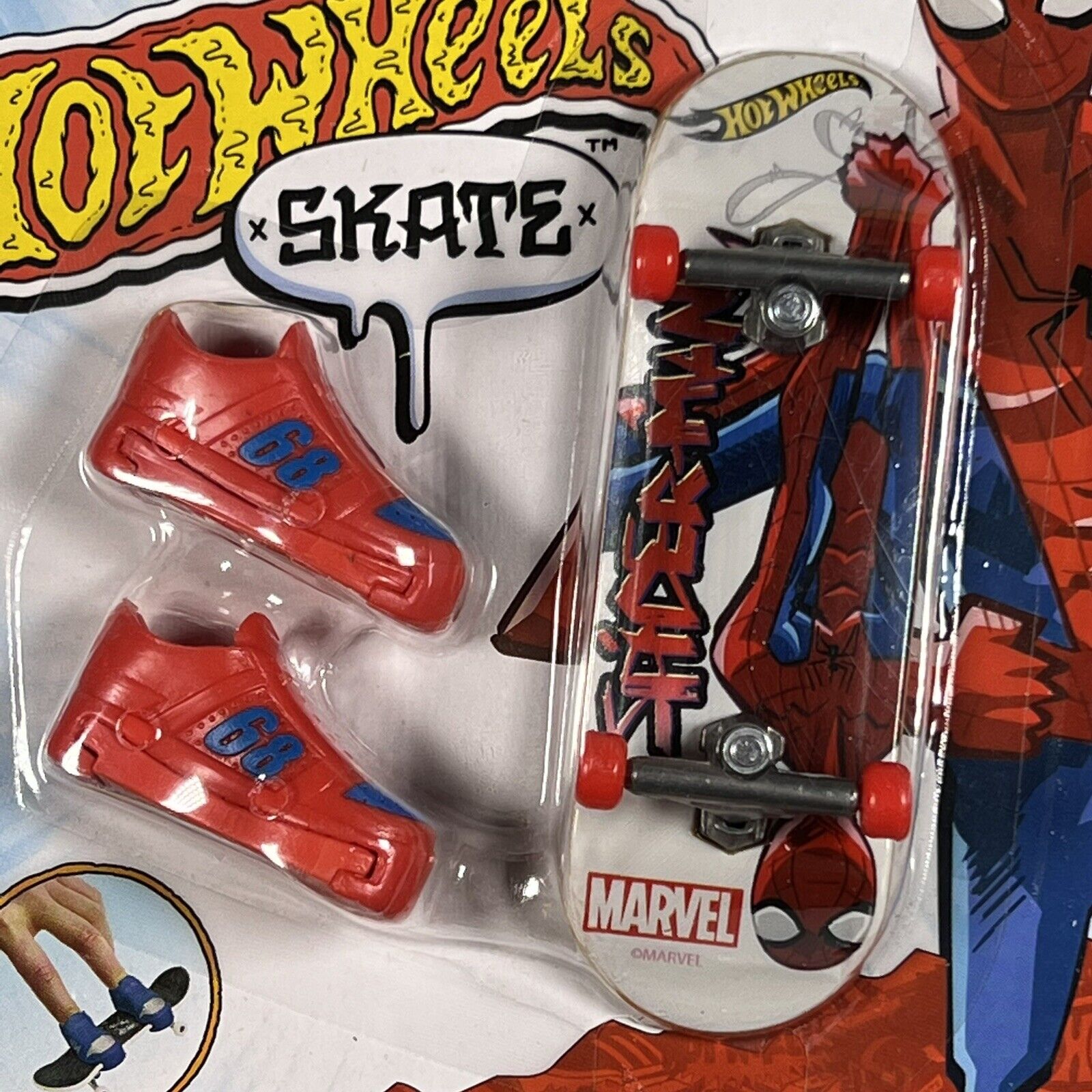 Hot Wheels Skate De Dedo Com Tenis Aranha Fantasma