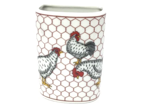 Takahashi Chicken Rooster Wall Pocket Japanese Porcelain 4”