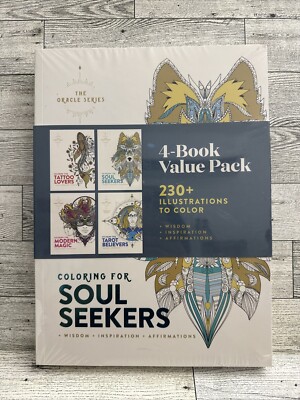 Adult Coloring The Oracle Series 4 Book Value Pack New In Wrapping 230+ Tattoo..