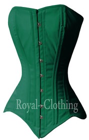 Heavy Duty Double Steel Boned Long Line Overbust waist Trainer Cotton Corset