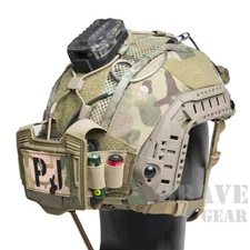 Tactical Mesh Helmet Cover/NVG Battery Pouch+Bungee for Maritime FAST SF Helmet