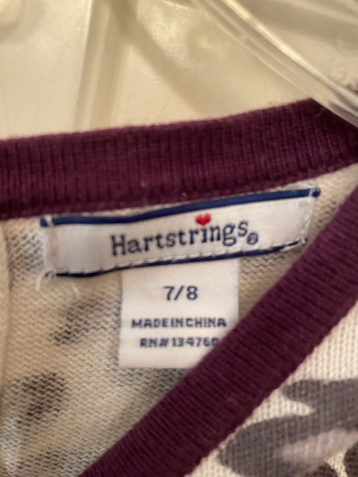 Vestido Suéter Hartstrings Talla 7-8 Ciruela Estampado Animal Manga Corta Volantes Rosa Foto 4 de 4