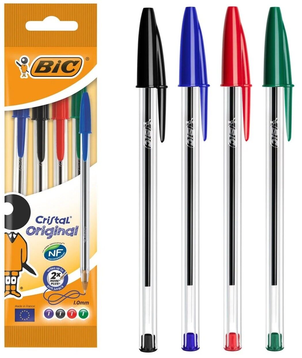 was Sneeuwwitje barbecue BIC CRISTAL CLASSIC BALL POINT ASSORTED COLOR PENS PACK OF 4 PENS | eBay