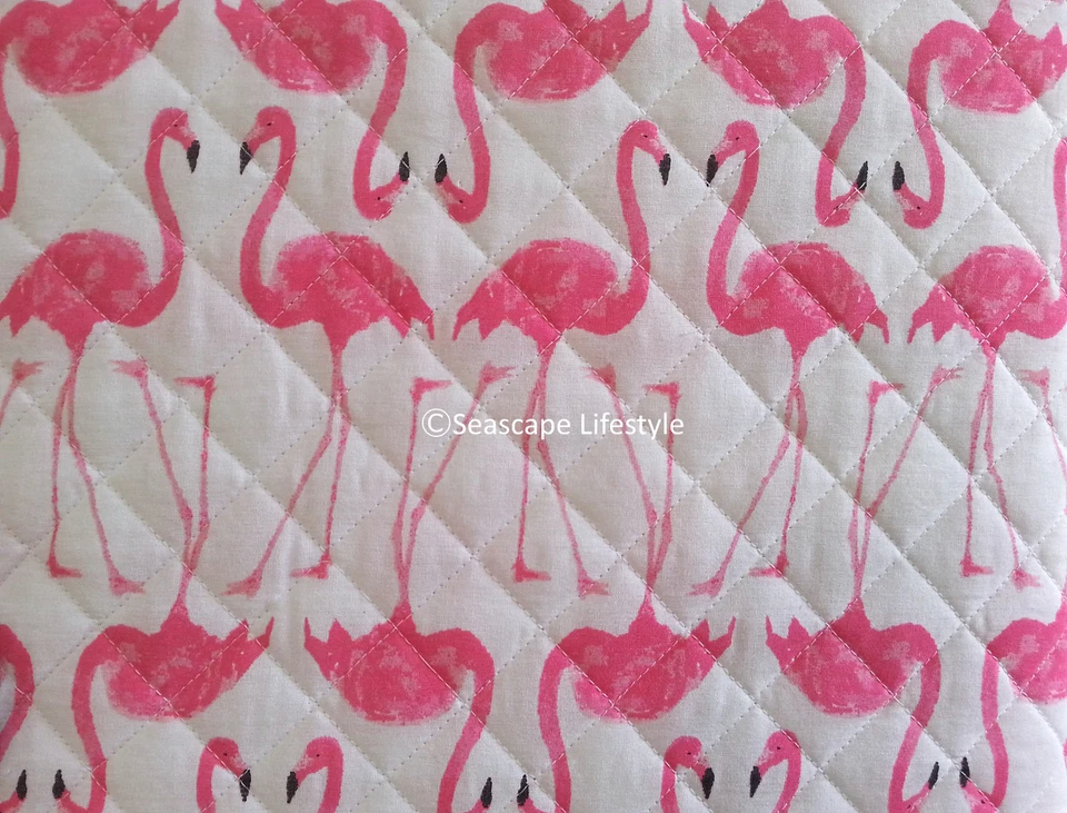 2-pc ☆ TROPICAL FLAMINGOS ☆ Full/Queen Quilt Cynthia Rowley Pink Beach House - Image 4 of 4
