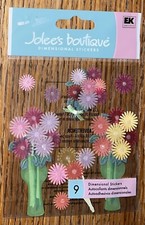 Very RARE Jolees Colorful FLOWERS Bouquets Ribbon 3D Wedding Scrapbook Stickers