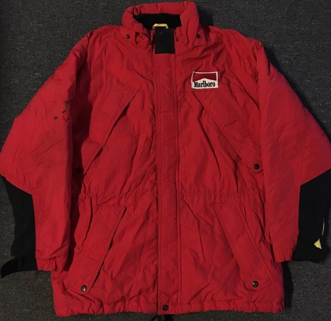 Vtg 90s Marlboro Cigarettes Country Store Parka Jacket M Smoking Grunge  Biker 80