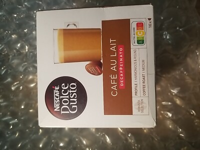 nescafe dolce gusto Vafe Au Lait Decaffeinato Coffee Roast Medium 16× Capsules 