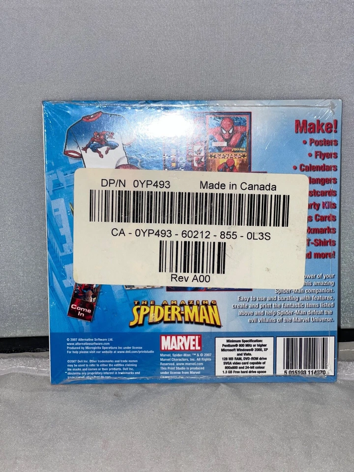 2007 Marvel The Amazing Spiderman Dell PC DVD Print Studio-NRFP - Image 2 of 2