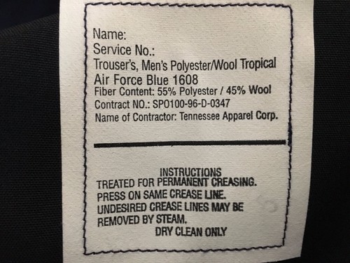 NEW 31R Vintage US Air Force Dress Uniform Pants 1608 Tropical Blue USAF USGI - Picture 3 of 3