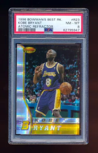 KOBE BRYANT 1996-97 BOWMAN'S BEST ATOMIC REFRACTOR PARALLEL RC ROOKIE #R23 PSA 8