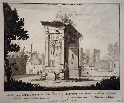 Pieter Schenck (Verleger): Rom, Septimius-Severus-Bogen (Kupferstich, 1705)