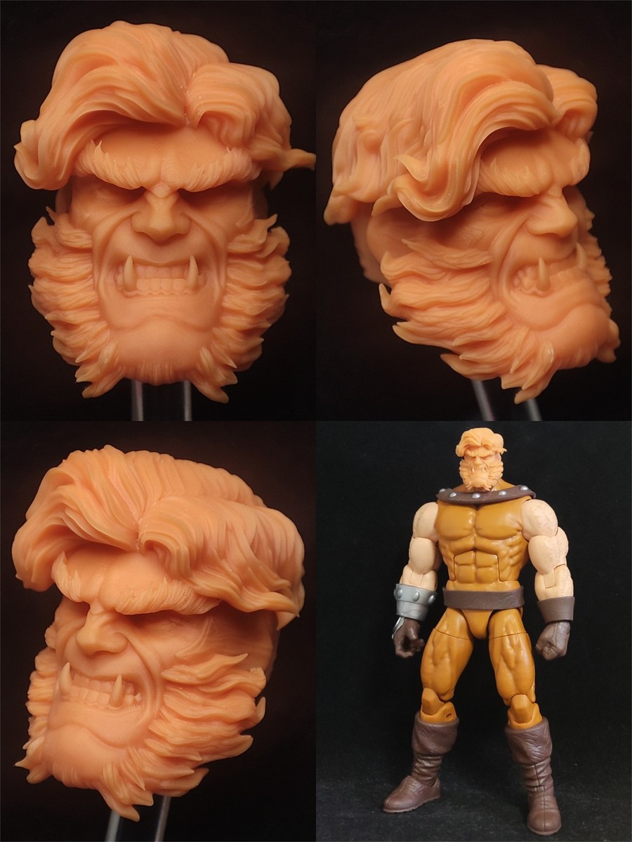 1/12 Unpainted Comics Sabretooth Head Carved Fit 6'' ML Big Strong