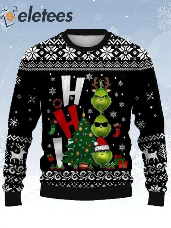 Fun Grnch Ho Ho Ho Ugly Christmas Sweater IUX9KUZJ