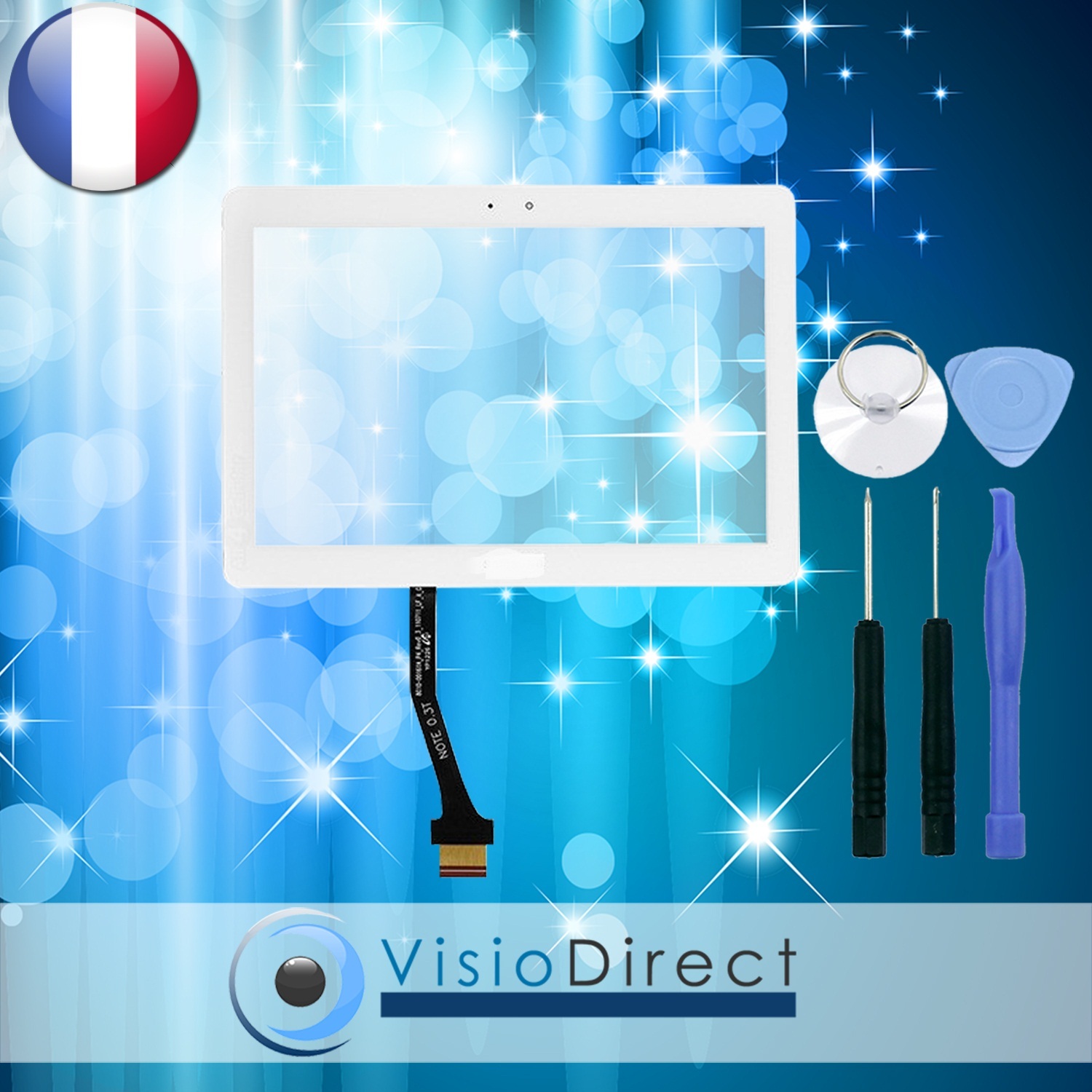 Vitre tactile Samsung Galaxy Tab 10.1 P7500 P7510 écran blanc avec outils