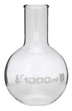 Eisco Labs 1000ml Boiling Flask, Wide Neck, Flat Bottom - Borosilicate Glass