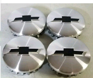 4 X Chevy CENTER HUB CAPS CHROME Tahoe Suburban Silverado 2014-2019 3.25" 83mm