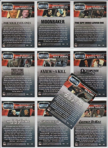 James Bond 40th Anniversary - 19 Card "Bond Villains" Chase Set BV001-BV0019 - Picture 5 of 5
