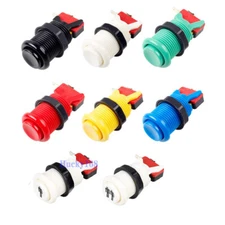 Arcade Game HAPP Style Push Button America with Microswitch 1 2 Player Start DIY