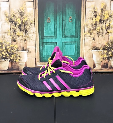 Adidas liquid 2 phanton with Purple and Neon Sneaker Tennis Shoes Women's sz 10