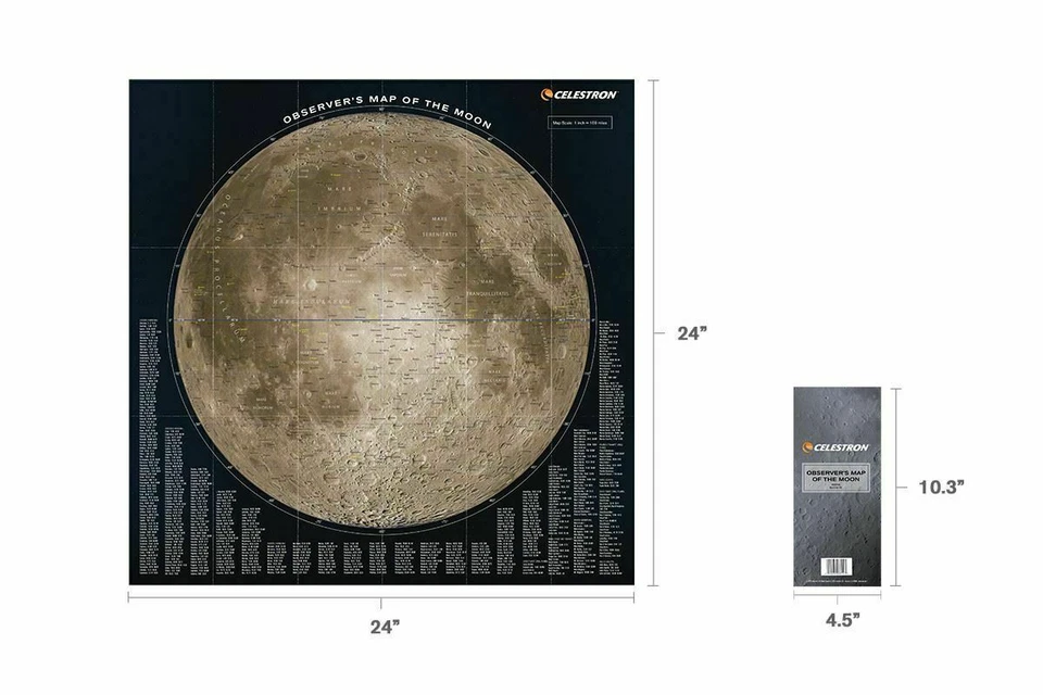Celestron Observers map of the Moon #93704 (UK Stock) NEW 2 sided Lunar map BNIP - Image 2 of 4