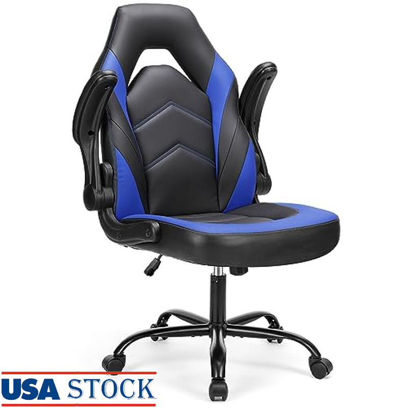 Ergonomic Adjustable PU Leather Racing Gaming Chair for Desks Swivel Seating-image