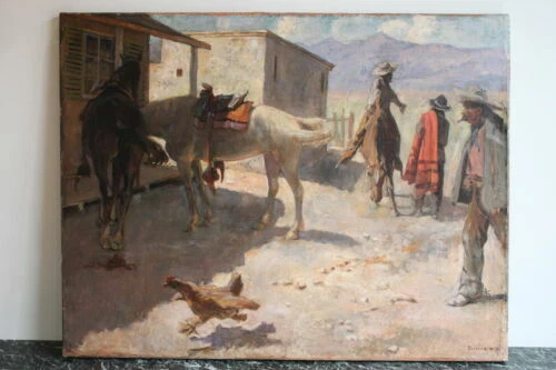 Peintures et émaux du XIXe siècle et avant huiles scène de genre