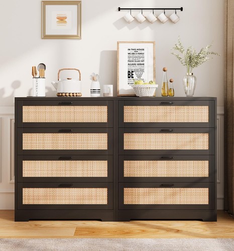 4 Drawer Dresser for Bedroom Rattan Chest of Dressers Drawer Organizer Unit - Picture 10 of 10