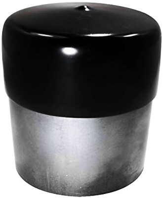 1 Black Cap 3'' diameter X 2'' tall rOund sHiNy Vinyl pipe flexible cover 3''x2'' 