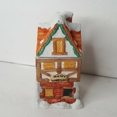 Willitts 1987 Santas Workshop 3 Piece Christmas Village Building  Appx 7'' Tall