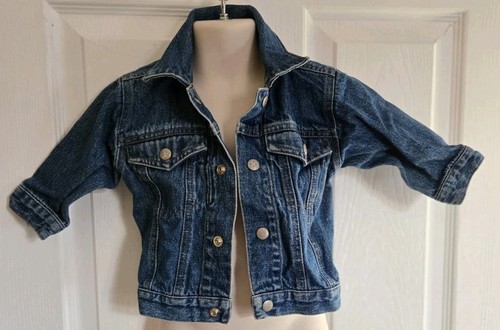 Osh Kosh Ropa de Trabajo Niños Pequeños 12 Meses Denim Azul Jean Chaqueta Puños Desgastados - Imagen 3 de 13