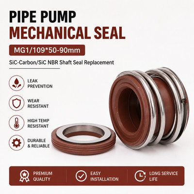 Pipe Pump Mech Seal MG1/109*50-90mm SiC-Carbon/SiC NBR Shaft Seal Replacement