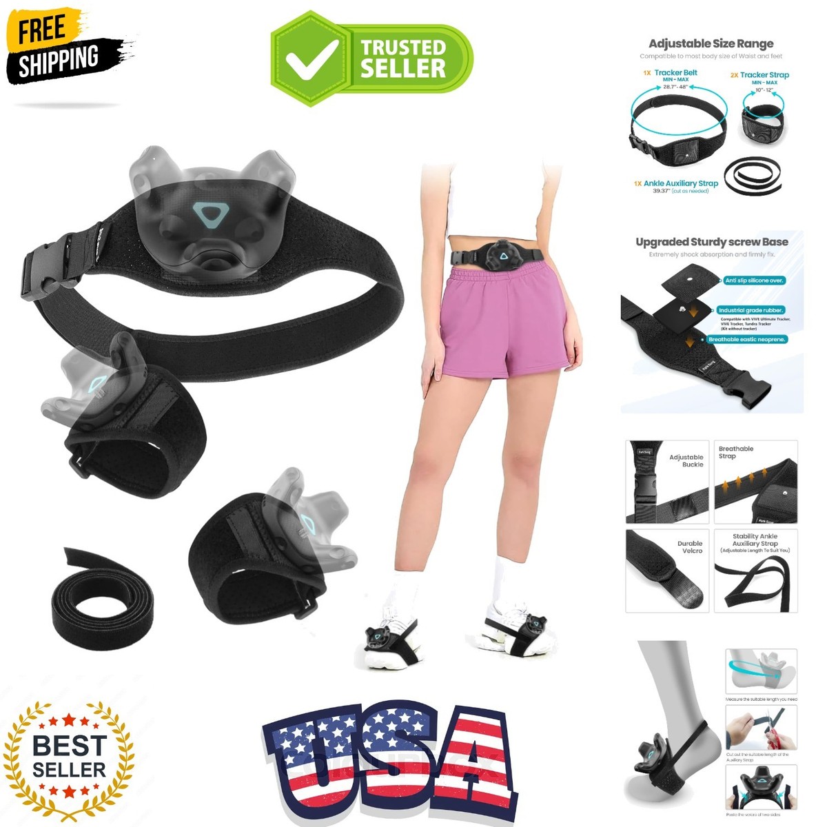 Tracker Straps and Belt, Foot Trackerstrap for HTC Vive Tracker