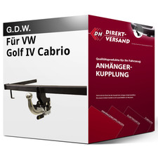 Für VW Golf IV Cabrio Typ 1E7 (G.D.W.) Anhängerkupplung horizontal abnehmbar neu
