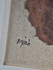 Joan Miro Pochoir Lithographie Handkoloriert Tempera