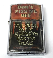Vintage Kalan Refillable Lighter “Don’t Piss Me Off” READ DESC