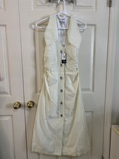 Ganni Women's Sleeveless Dress Light Yellow - Size 32