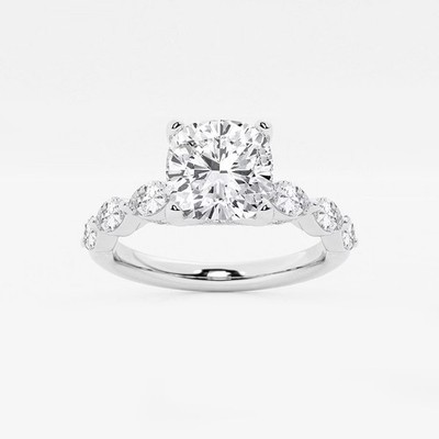 2,00 ct Cushion Lab Grown Diamant Verlobungsring IGI-zertifiziert 14 Karat Gold