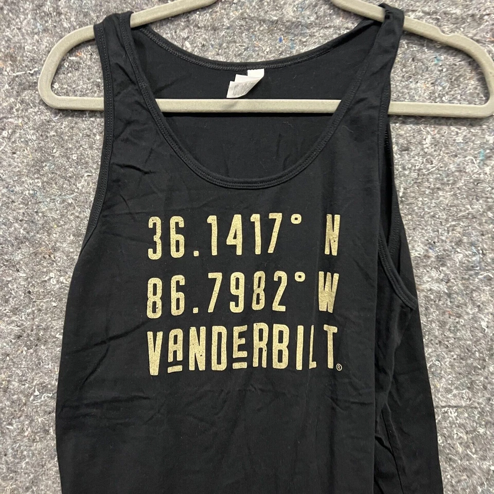 Camiseta sin mangas de lona para hombre M negra sin mangas verano informal Vanderbilt Foto 2 de 4