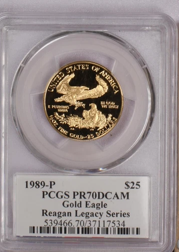 1989-P Gold Eagle 1/4 oz. $25 PCGS PR70 Deep Cameo Reagan Legacy Series