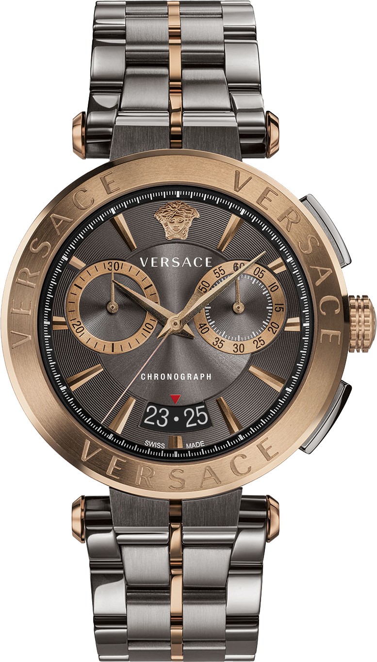 Versace VE1D02023 Aion Chronograph grey bronze Stainless Steel Men's Watch NEW