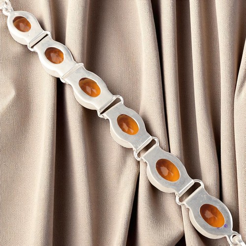 Natural Citrine Gemstone 925 Sterling Silver Jewelry Linked Chain Bracelet Gift - Picture 3 of 6