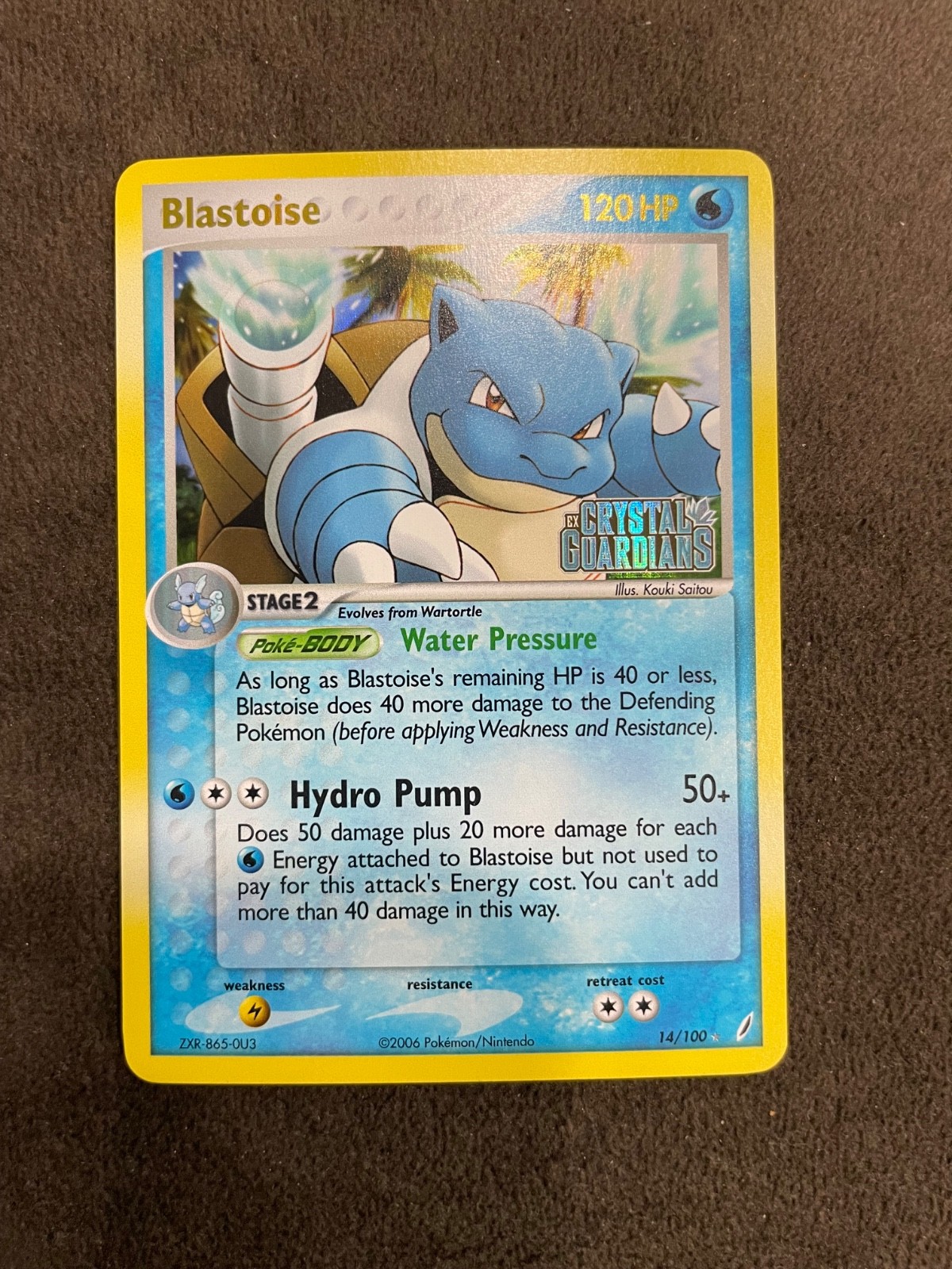 Blastoise 14/100 Stamped Reverse Holo Ex Crystal Guardians Pokemon Card NM