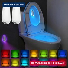 Toilet Night Light Motion Sensor,8 Color Changing USB-C Rechargeable Toilet Bowl