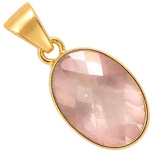 Authentic Rose Quartz Gold Plated Pendant Fall TP01007