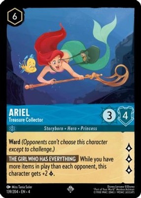 x1 Ariel - Treasure Collector - 139/204 - Super Rare Lorcana DLC04 Ursula's Retu