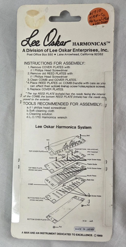 Genuine New Lee Oskar 1910 Harmonica Harp Reed Plates Natural Minor Cm - Image 3 of 3