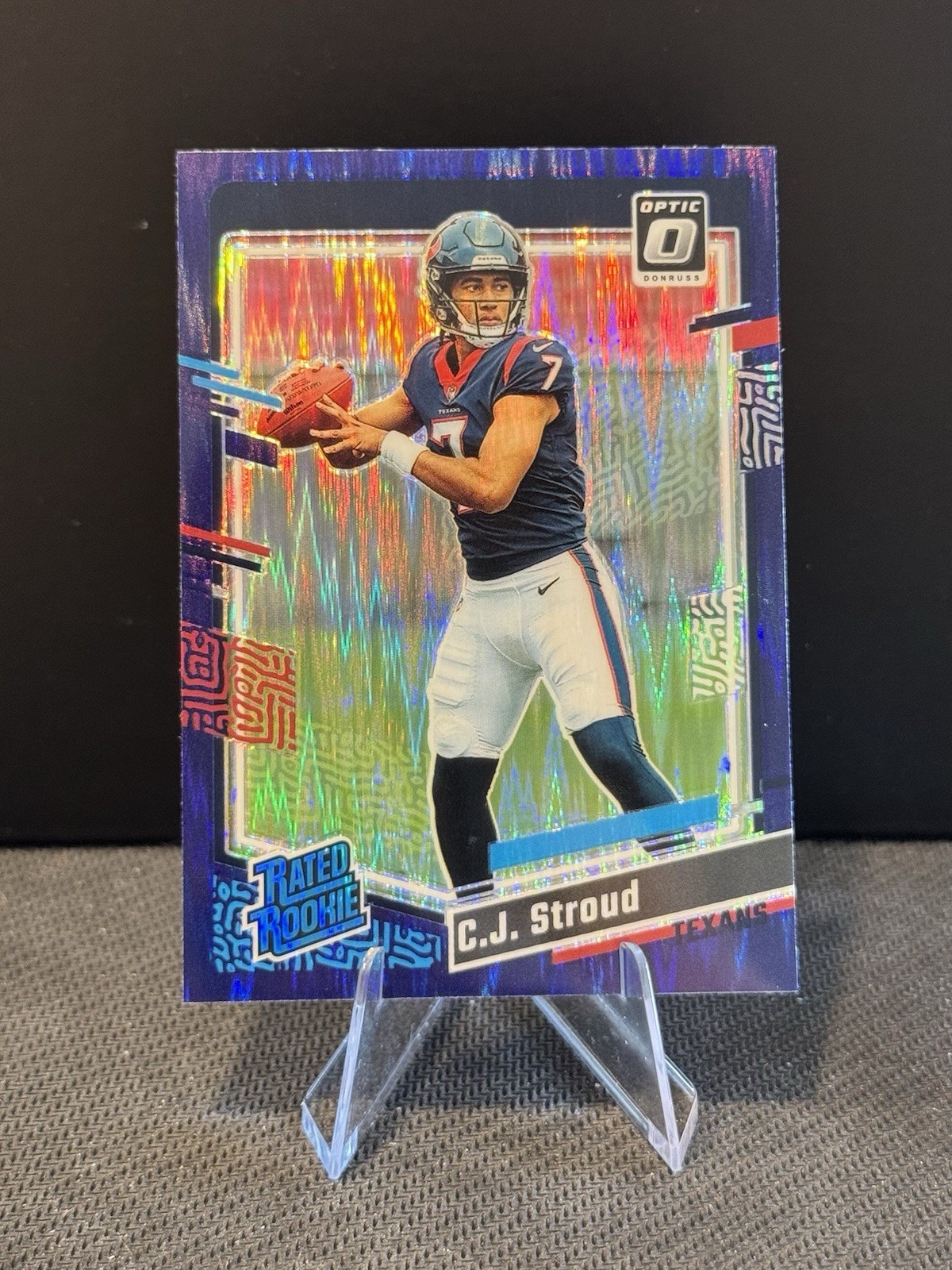2023 Panini Optic - Rated Rookie C.J. Stroud #244 Purple Shock Prizm (RC)