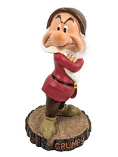 Disney's Grumpy Dwarf 9" Wooden Base Resin Statue Garden Figure Home Decor