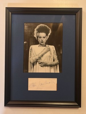 BRIDE OF FRANKENSTEIN Elsa Lanchester AUTOGRAPH 18x14'' frame w/museum glass
