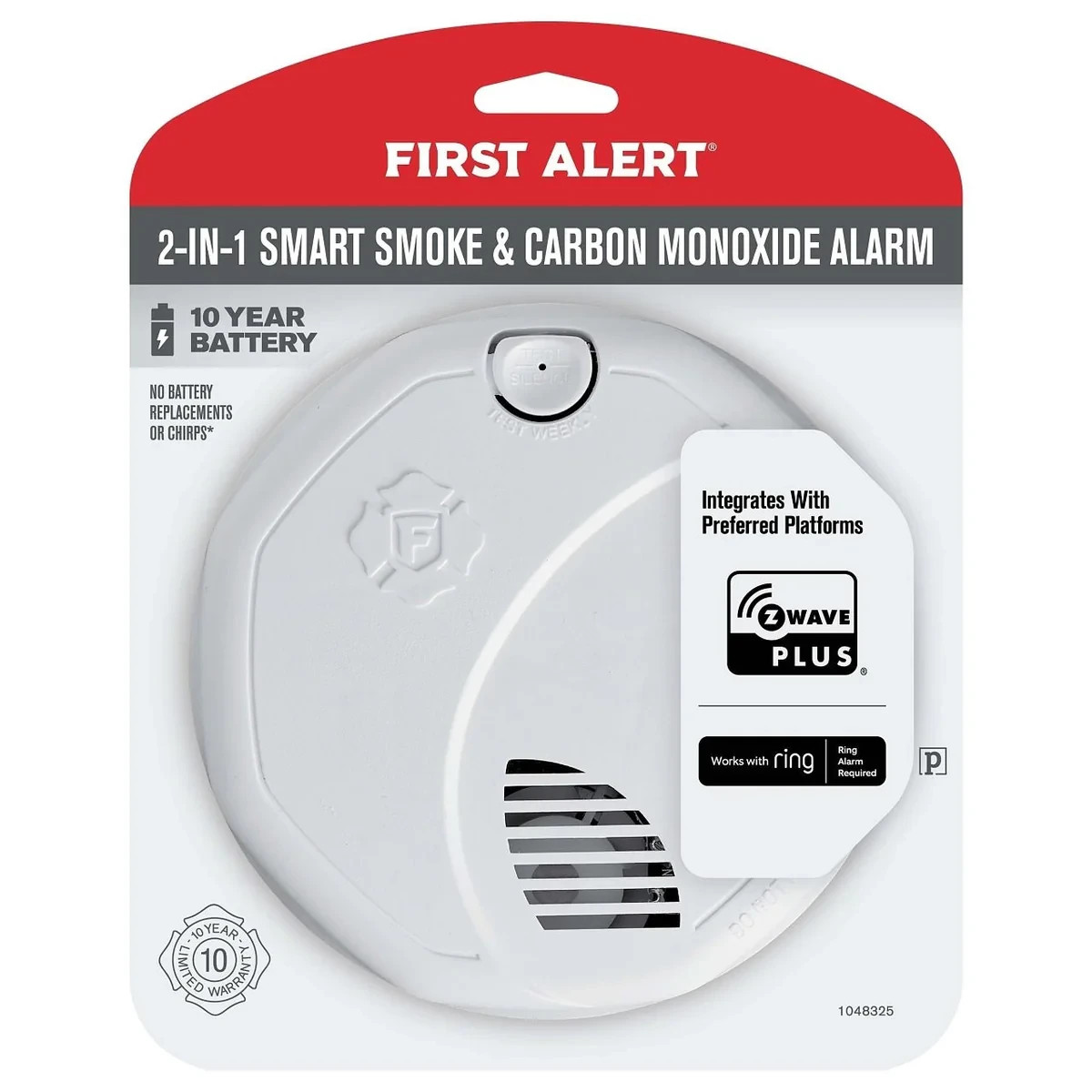 BRK SMCO410 Z-WAVE Plus Smart Smoke & CO Alarm works with Ring